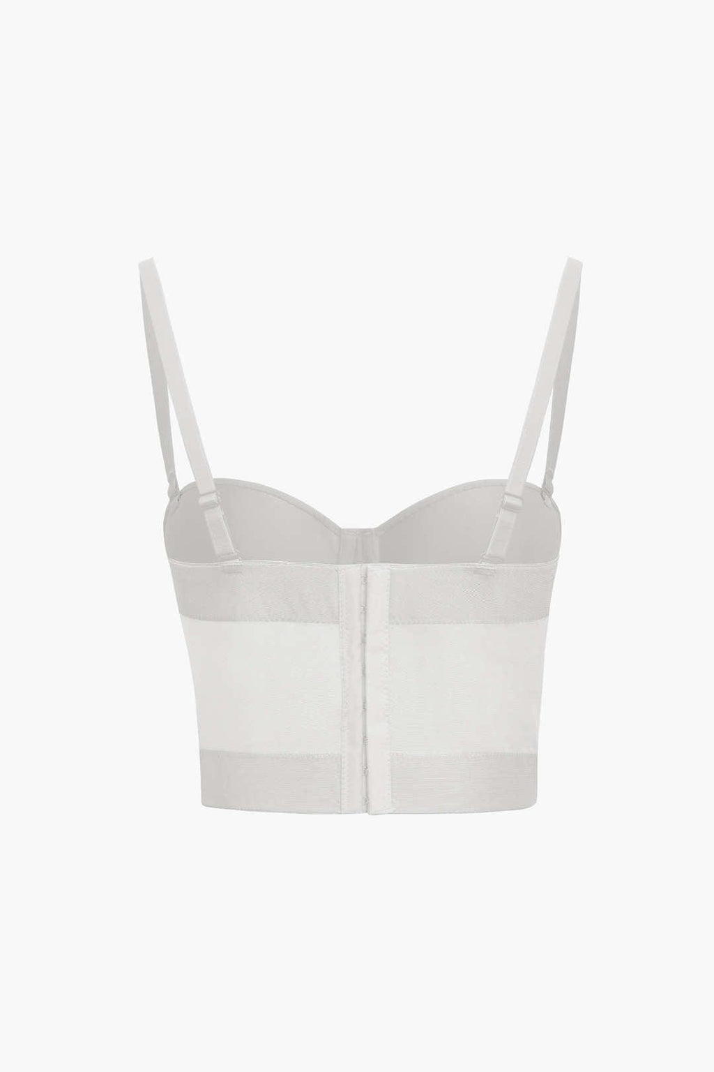 GR | Figure-hugging bustier top with underwire cups and transparent mesh structure