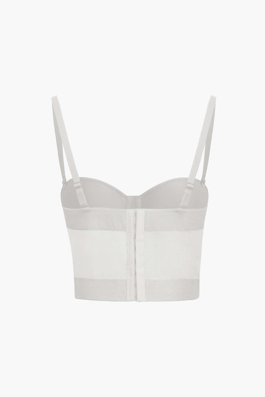 GR | Figure-hugging bustier top with underwire cups and transparent mesh structure