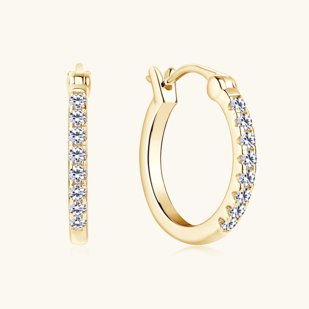 GR | 925 Sterling Silver Moissanite Huggie Earrings
