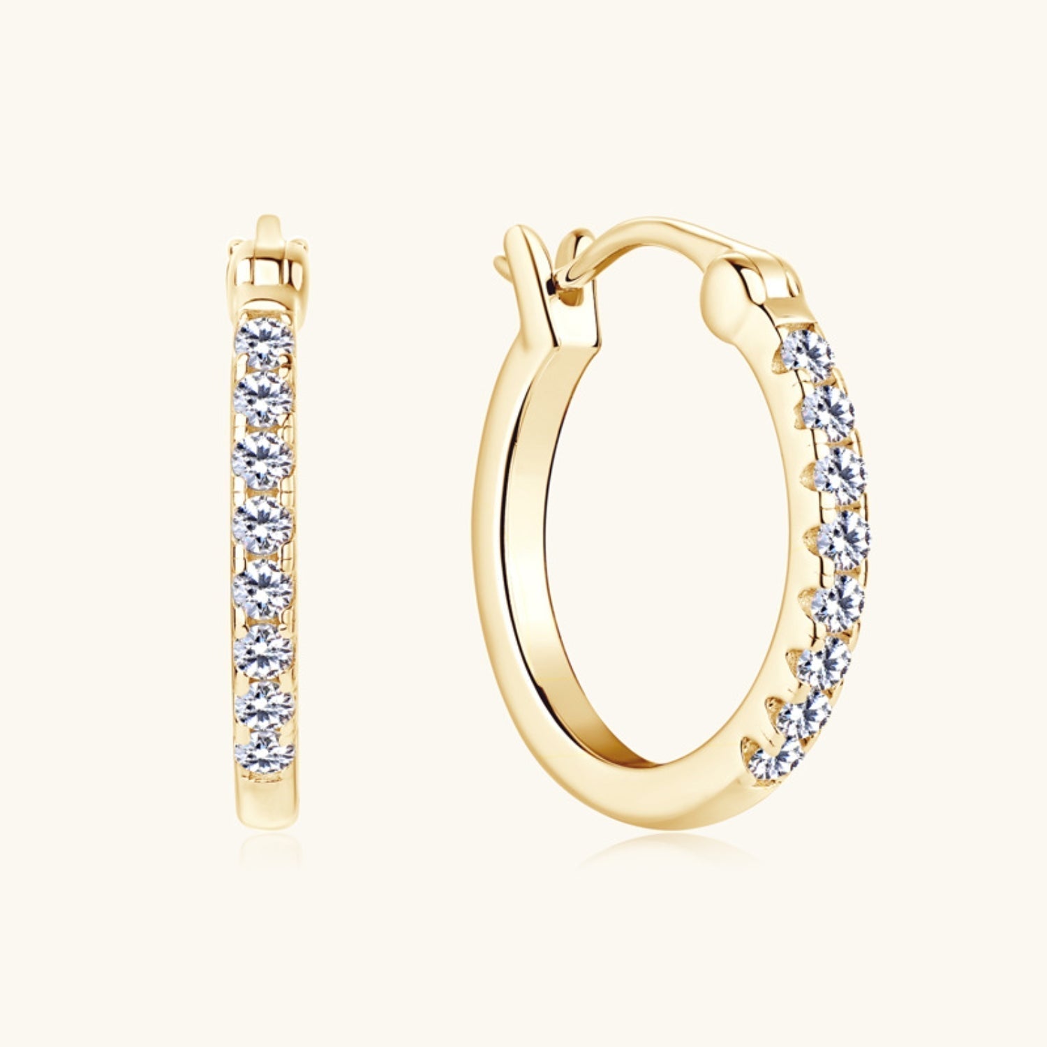 GR | 925 Sterling Silver Moissanite Huggie Earrings