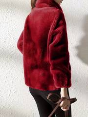 Teddy coat with drawstring