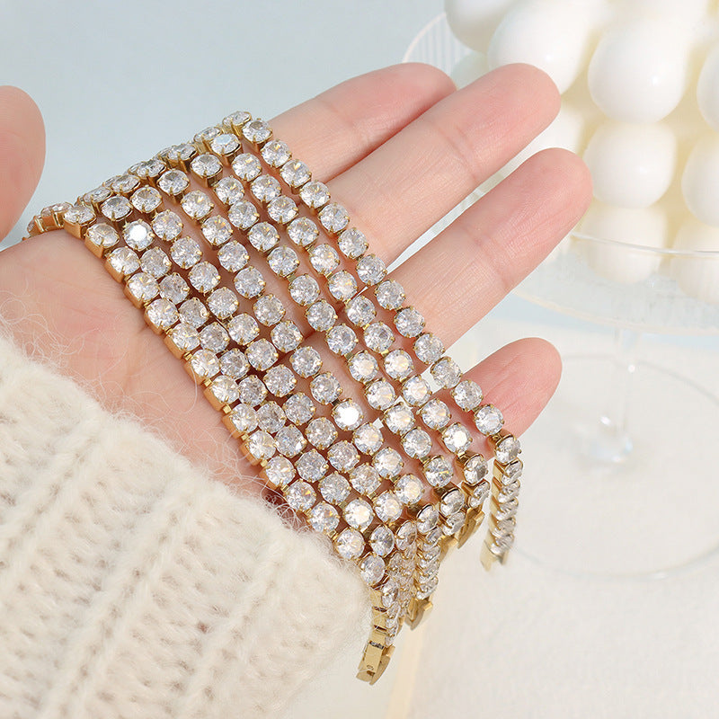 GR | Bracelet Bling Chain Titanium Steel Cube Chain