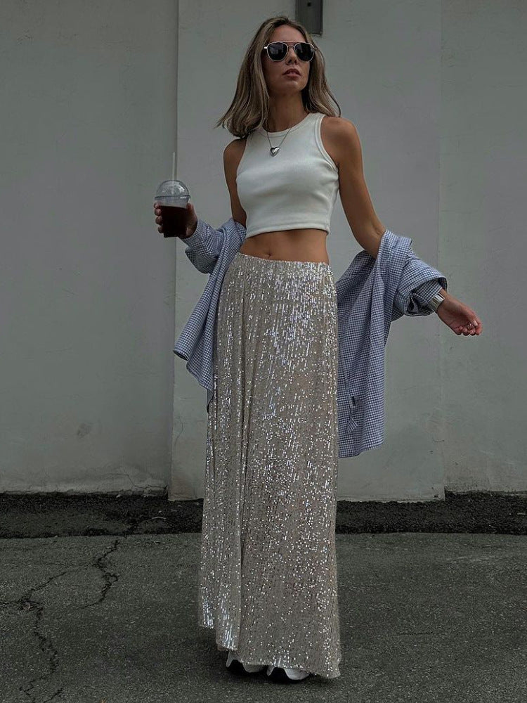GR | Damenmode Lässig Einfach Sequined Rock