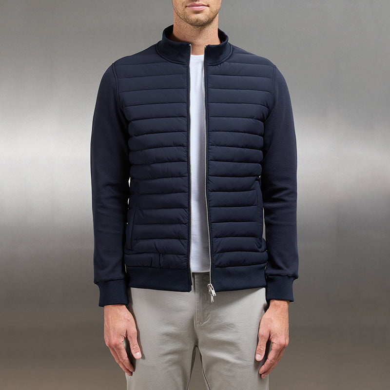 GR | Lightweight stand-up collar cardigan, lined casual jacket with zipper, for spring & autumn