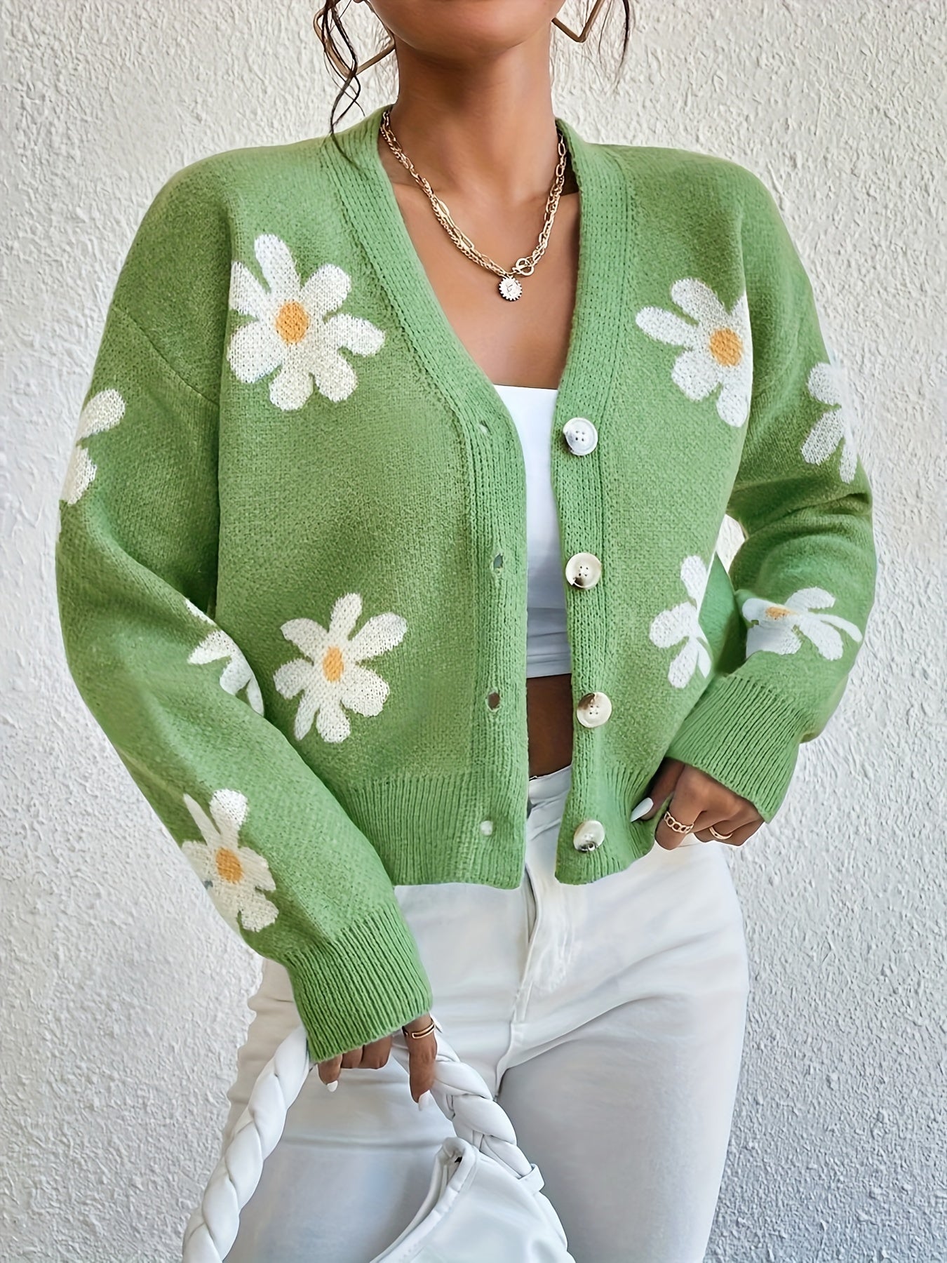 GR | mit Blumenmuster und langen Ärmeln Für Frauen