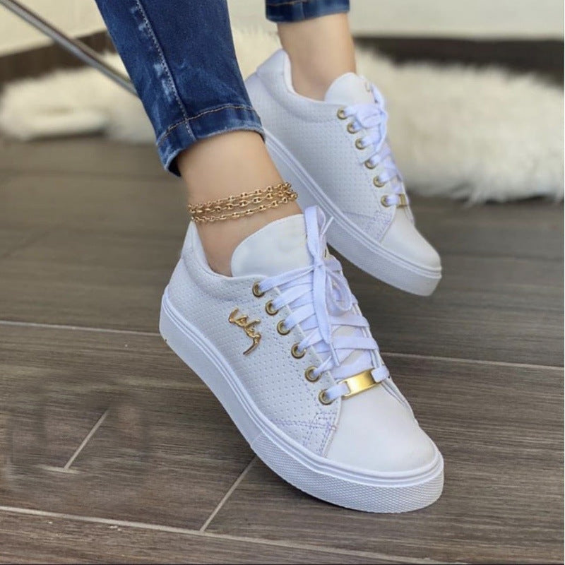 GR Women's Sneakers: Flat, breathable lace-up shoes for girls" 