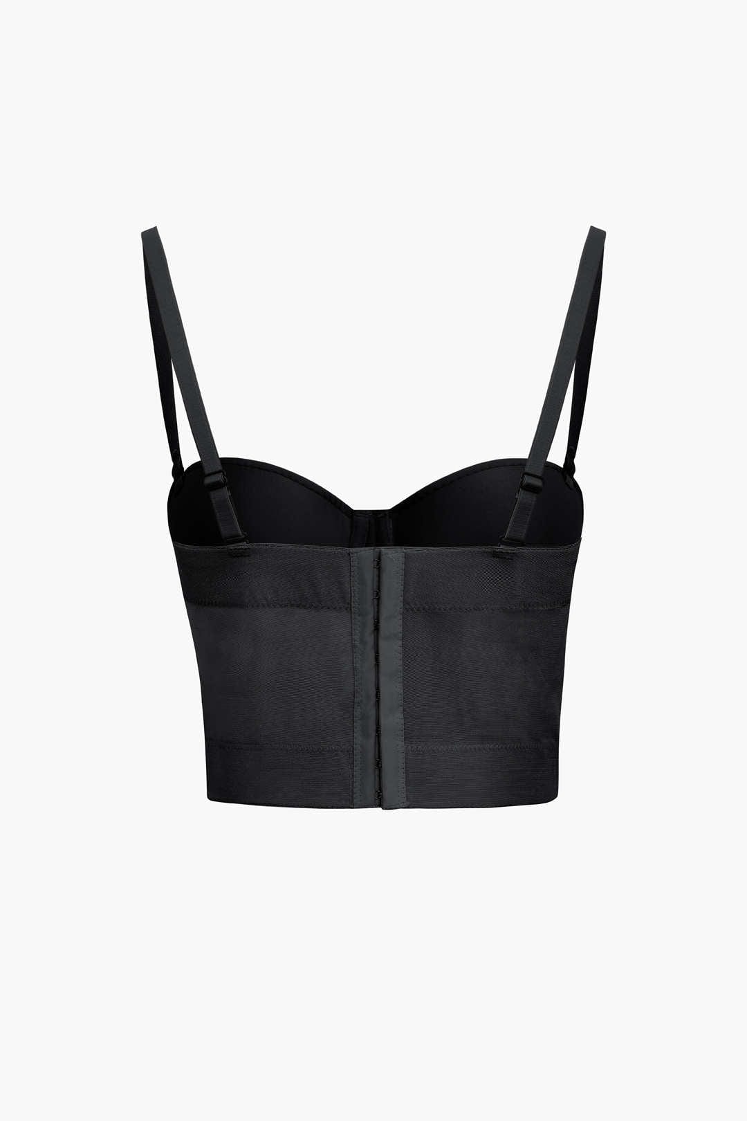 GR | Figure-hugging bustier top with underwire cups and transparent mesh structure