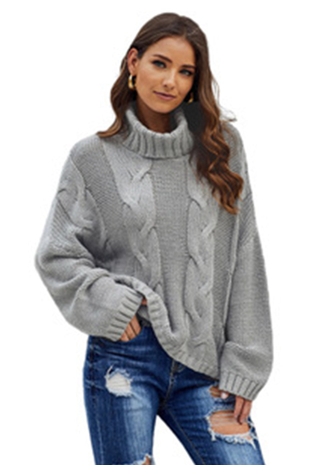 GR Twisted Knit Long Sleeve Sweater