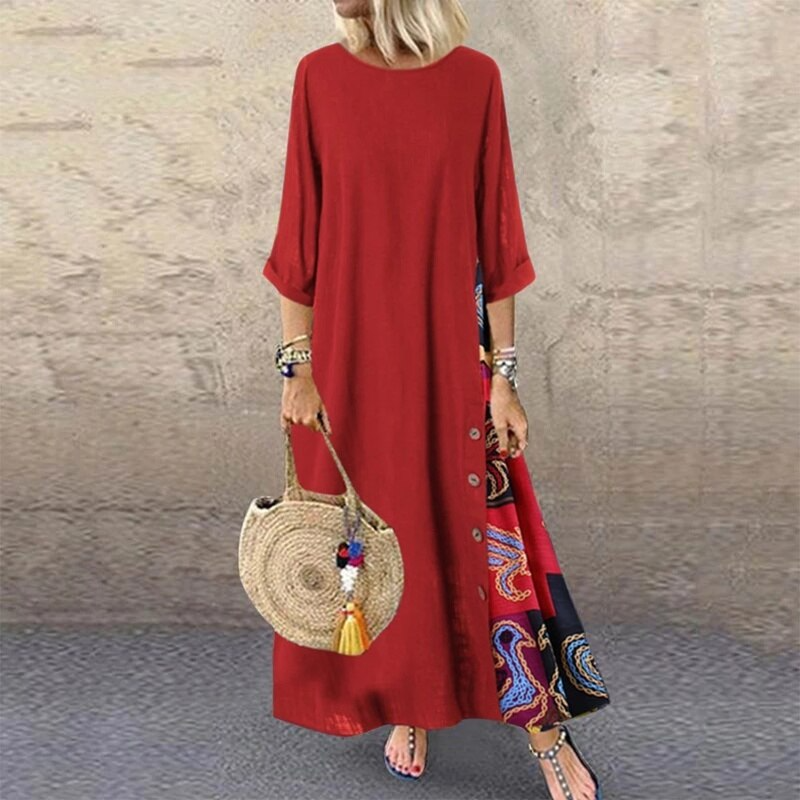 GR | Sommerkleid Aus Baumwolle Und Leinen