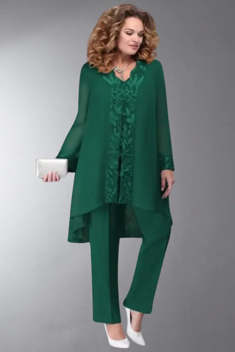 GR | 3-Piece Chiffon Wedding Dress Set for Women