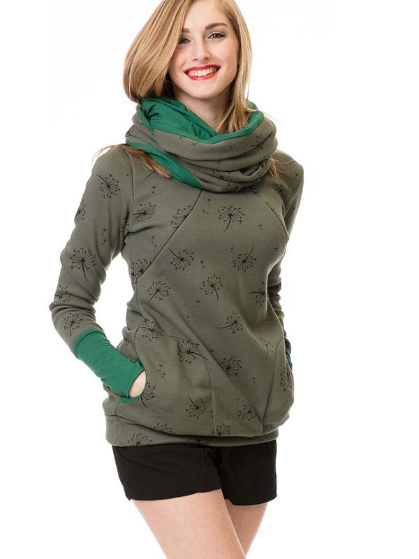GR | Maternity chaps, nurse sweatshirts, floral print, pockets, zipper, nursing wear