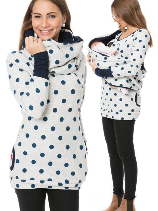 GR | Maternity chaps, nurse sweatshirts, floral print, pockets, zipper, nursing wear