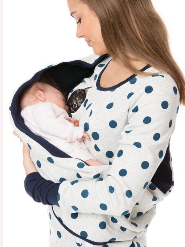 GR | Maternity chaps, nurse sweatshirts, floral print, pockets, zipper, nursing wear