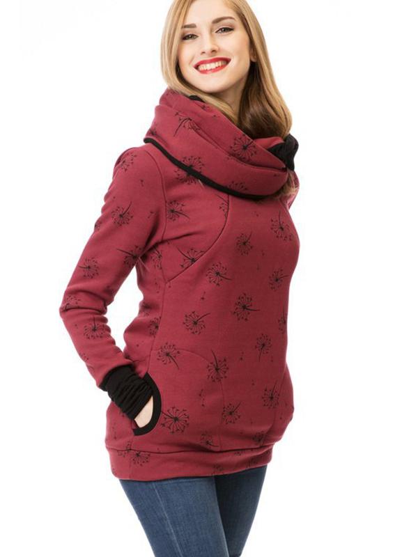 GR | Maternity chaps, nurse sweatshirts, floral print, pockets, zipper, nursing wear