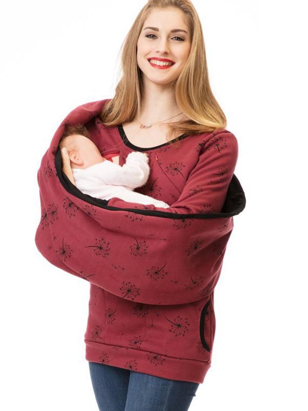 GR | Maternity chaps, nurse sweatshirts, floral print, pockets, zipper, nursing wear