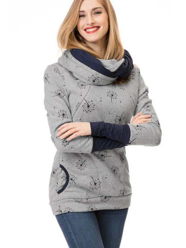 GR | Maternity chaps, nurse sweatshirts, floral print, pockets, zipper, nursing wear
