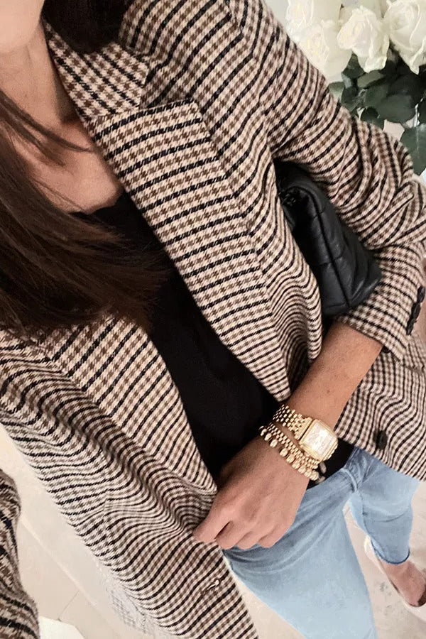 GR | Boss Up Check Pattern Boyfriend Blazer