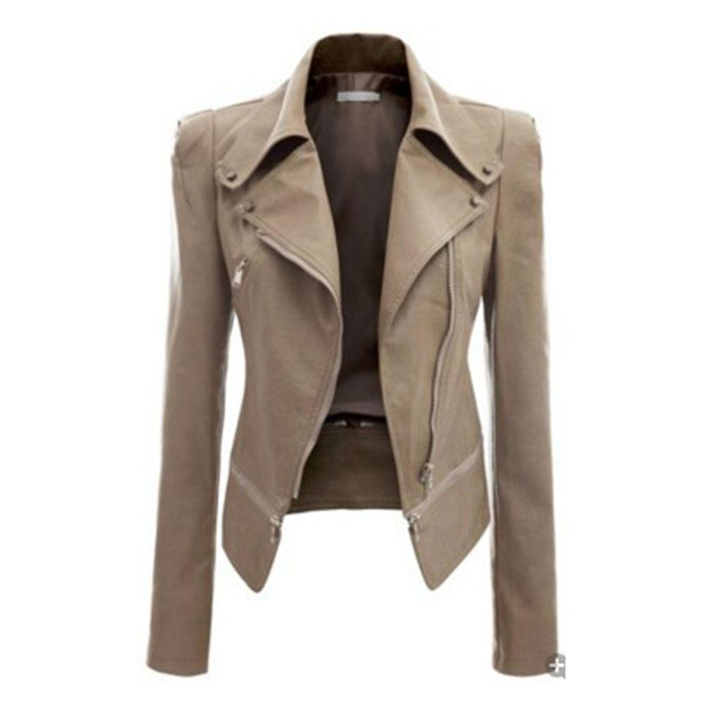 GR - Women's asymmetrical zip-up motorcycle jacket with a tailored cut
