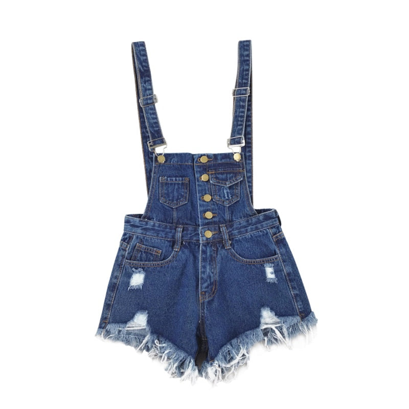 GR | Denim Baumwolle Träger Shorts Lose Overall Romper