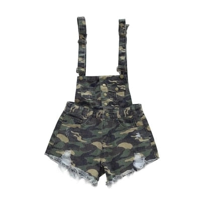 GR | Denim Baumwolle Träger Shorts Lose Overall Romper