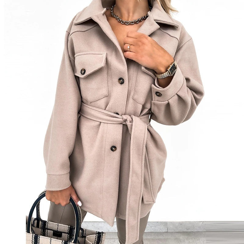 single-breasted thick coat