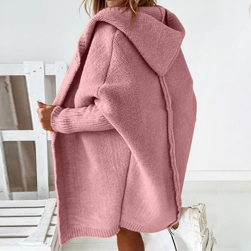 GR | Langarm Offene Strickjacke mit Kapuze