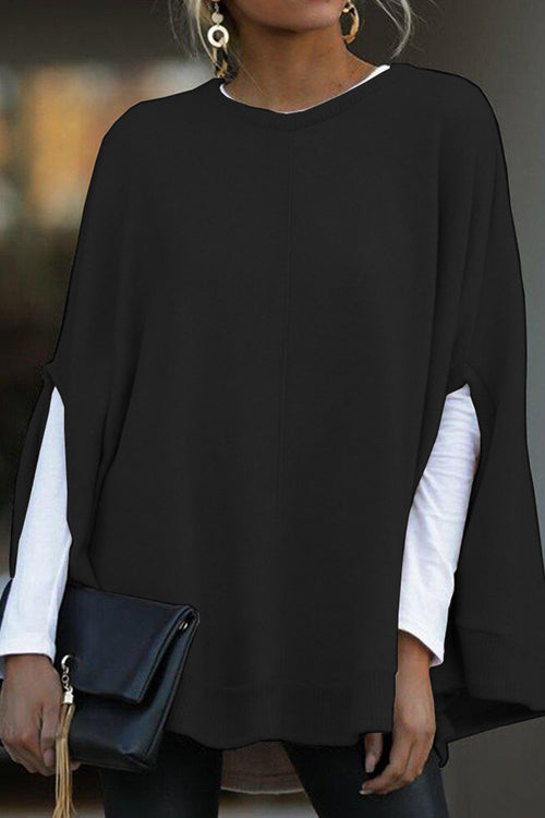 GR | Rosiedress Round Neck Batwing Sleeve Cape Top