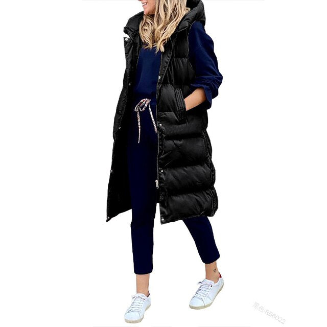 Siena Faye | Cotton Vest, Long Coat, Sleeveless, Loose Jacket 