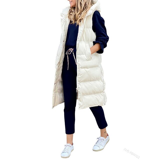 GR | Sleeveless hooded vest for women