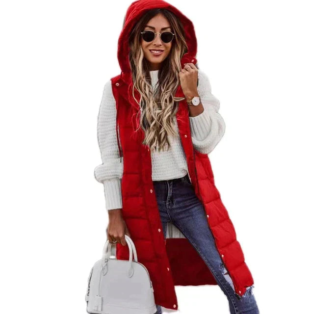 GR | Sleeveless hooded vest for women