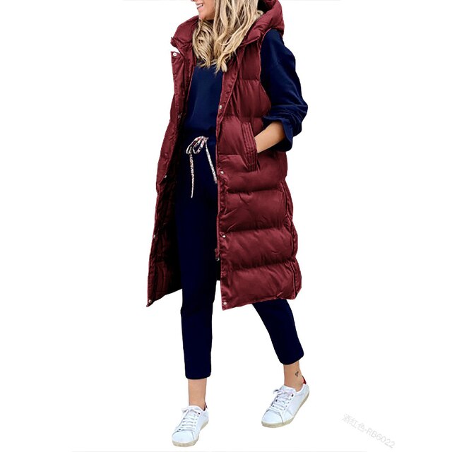 GR | Sleeveless hooded vest for women