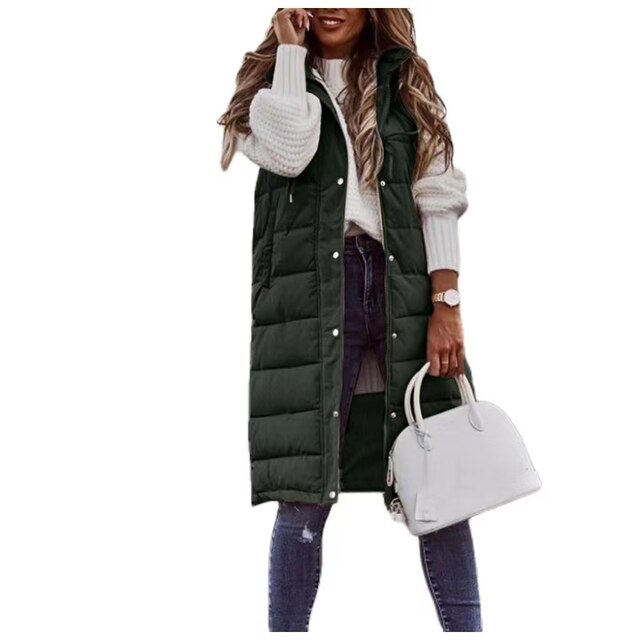 GR | Sleeveless hooded vest for women