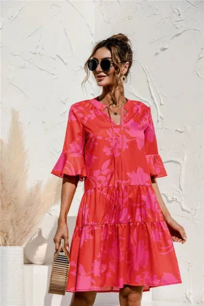 GR | Lebhaftes Floral Sommerkleid