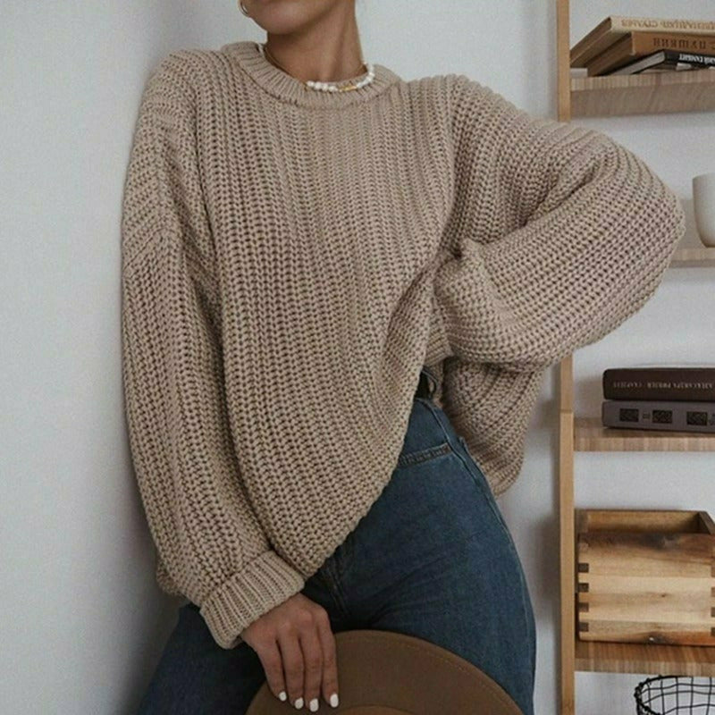 GR | Lässiger Fester Strickpullover