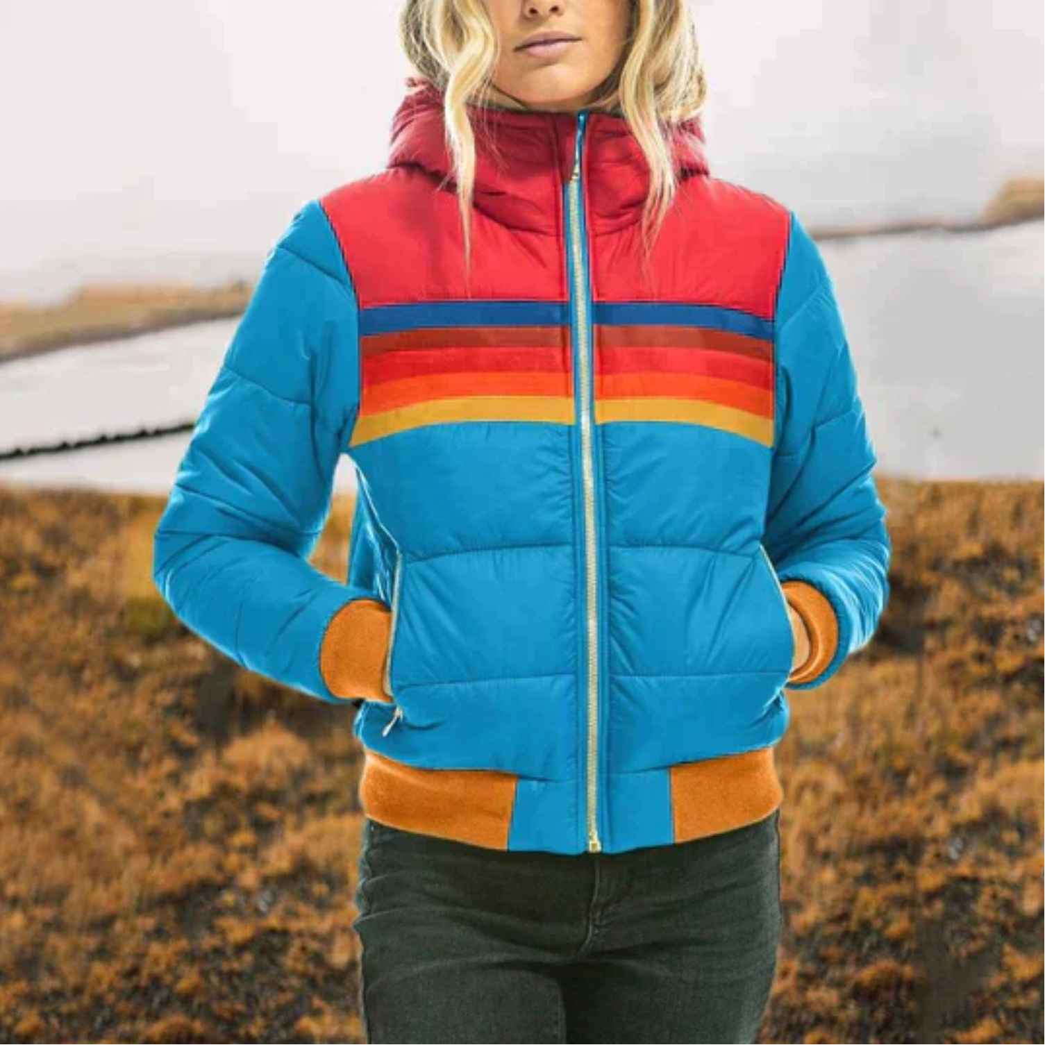 GR - Women's Casual Hooded Printed Coat