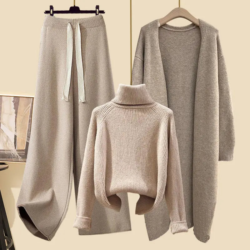 GR | Elegant 3-piece roll-neck sweater set for women
