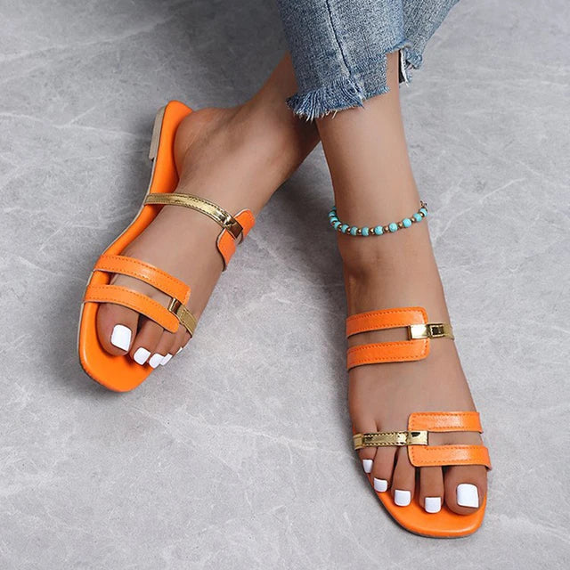 GR - Stylish flat sandals with a trendy design | Women's multi-strap sandals