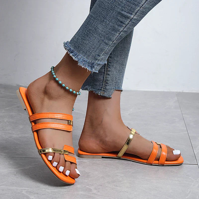 GR - Stylish flat sandals with a trendy design | Women's multi-strap sandals