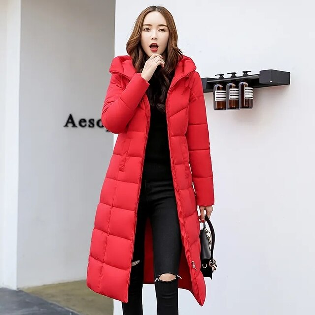 Stylish winter jacket with hood, windproof, snow parka, puffer coat