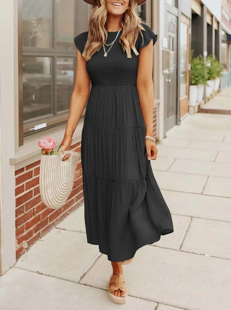 GR | Summer dress with ruffle details and pockets
