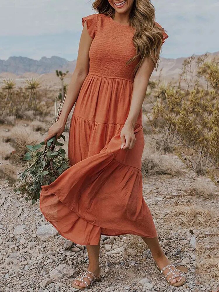 GR | Summer dress with ruffle details and pockets