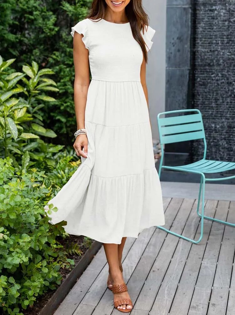 GR | Summer dress with ruffle details and pockets