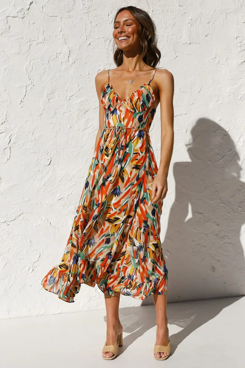 Colorful midi dress