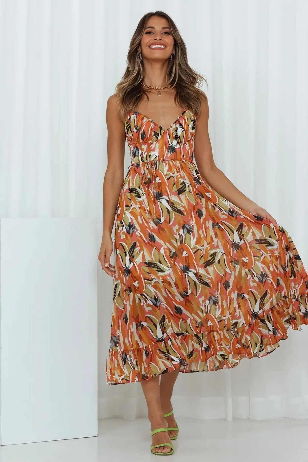 Colorful midi dress