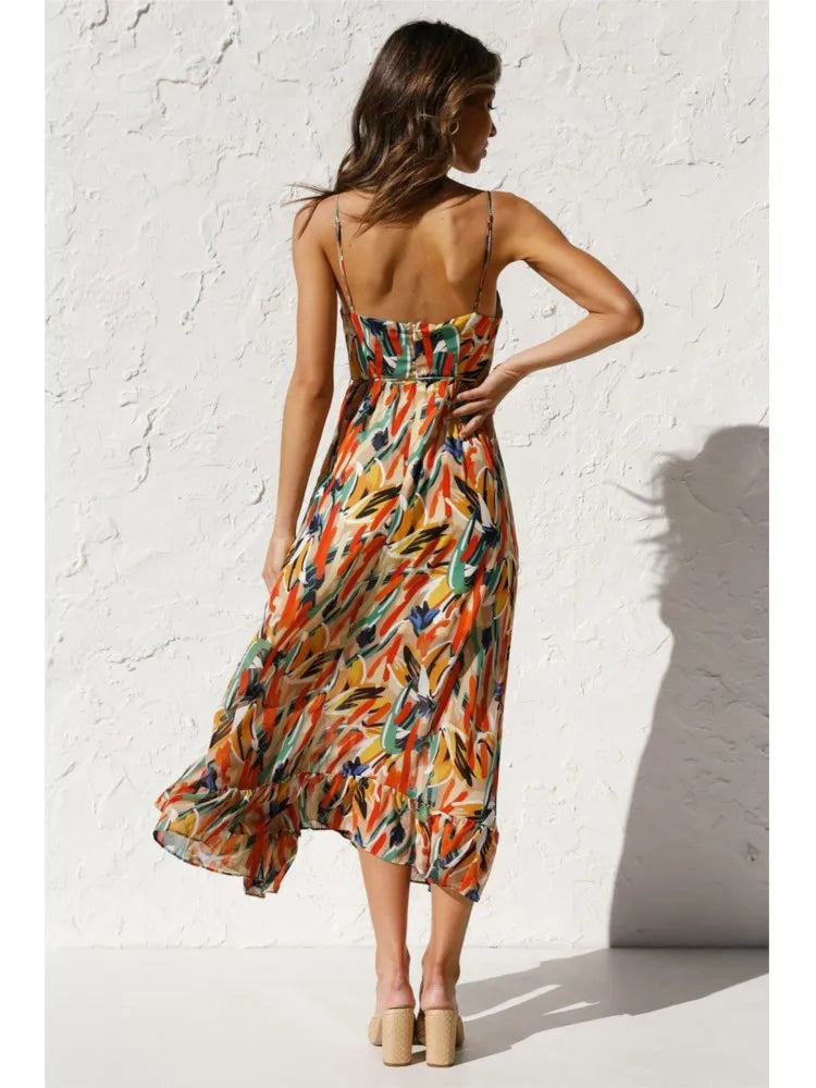 Colorful midi dress