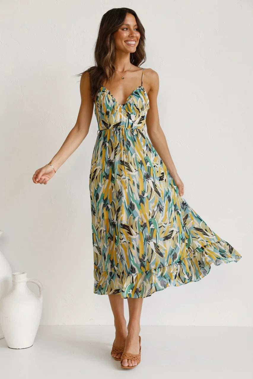 Colorful midi dress