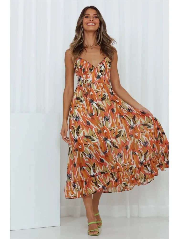 Colorful midi dress