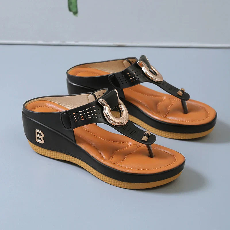 GR- Women's Roman sandals with wedge heel and platform
