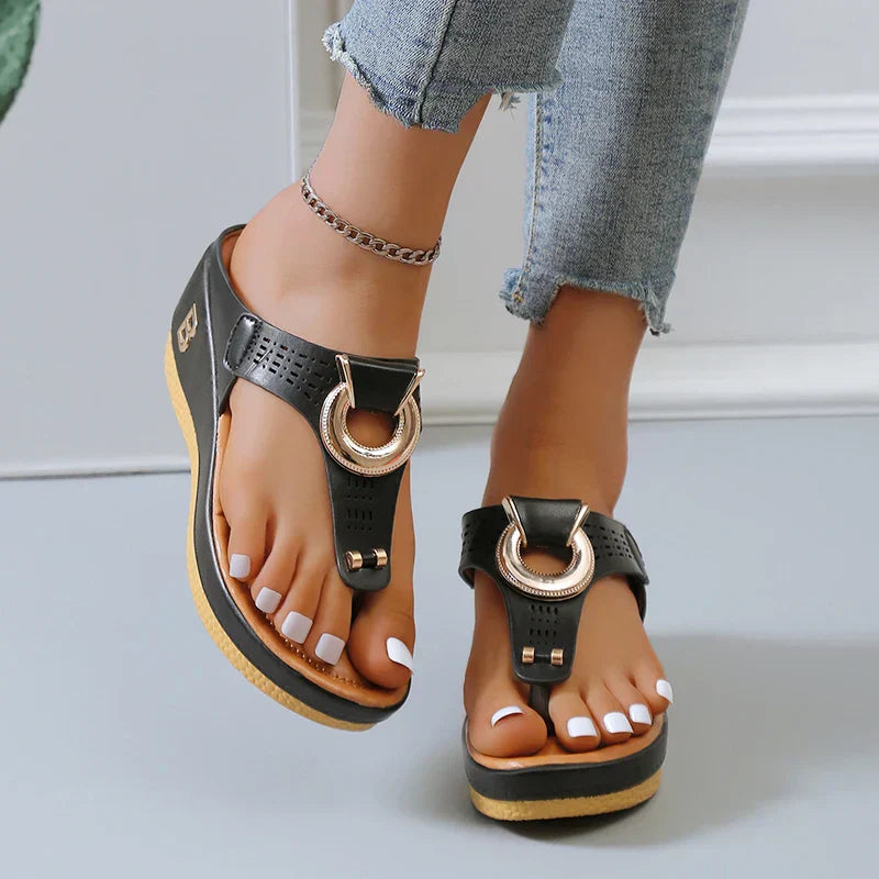 GR- Women's Roman sandals with wedge heel and platform