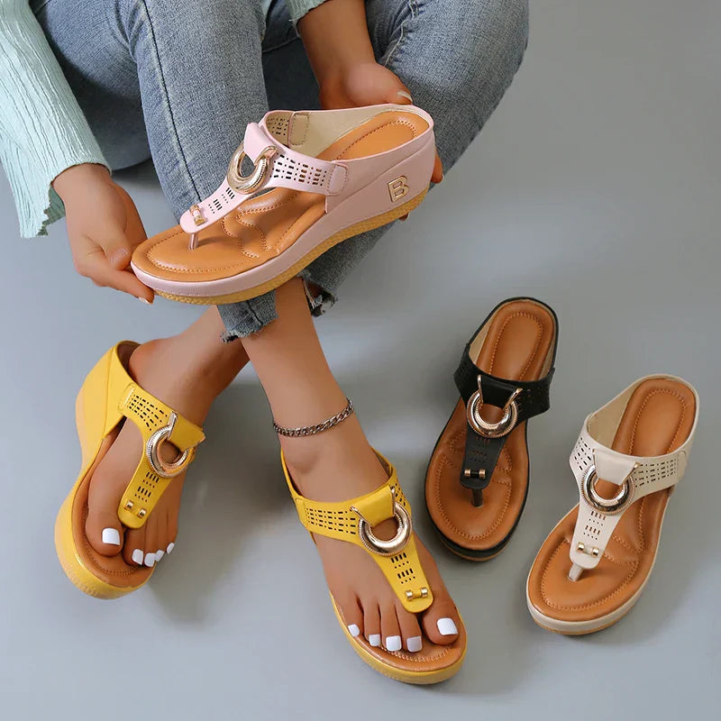 GR- Women's Roman sandals with wedge heel and platform